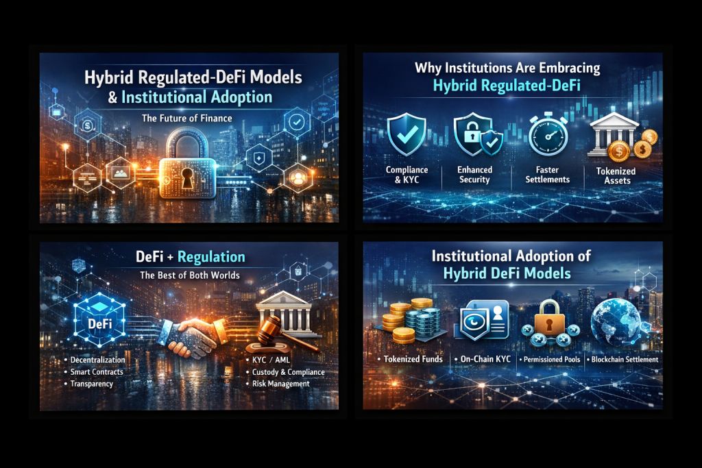 Hybrid regulated-DeFi models and institutional adoption
