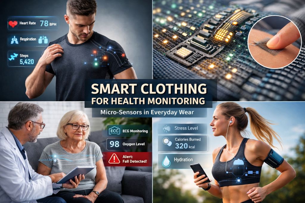 micro-sensors in clothing for health monitoring