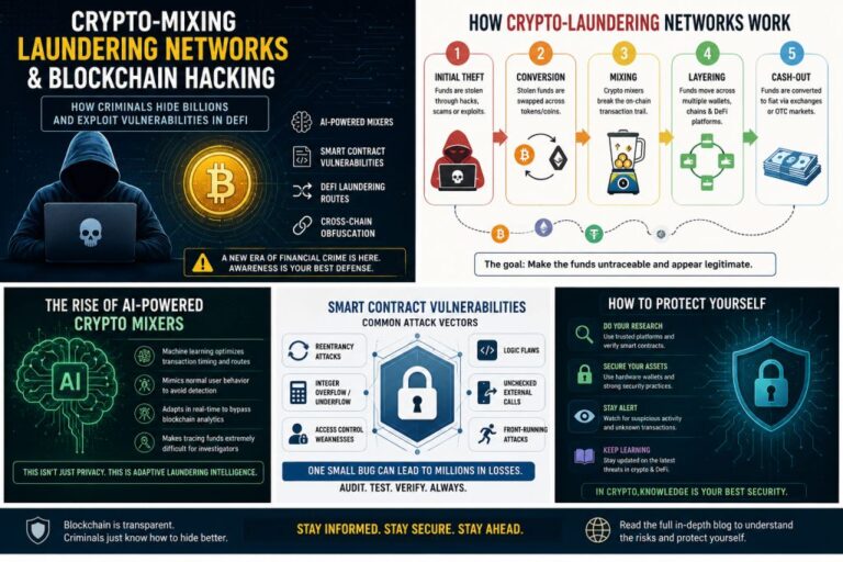 Crypto Mixing Laundering Networks and Blockchain Hacking