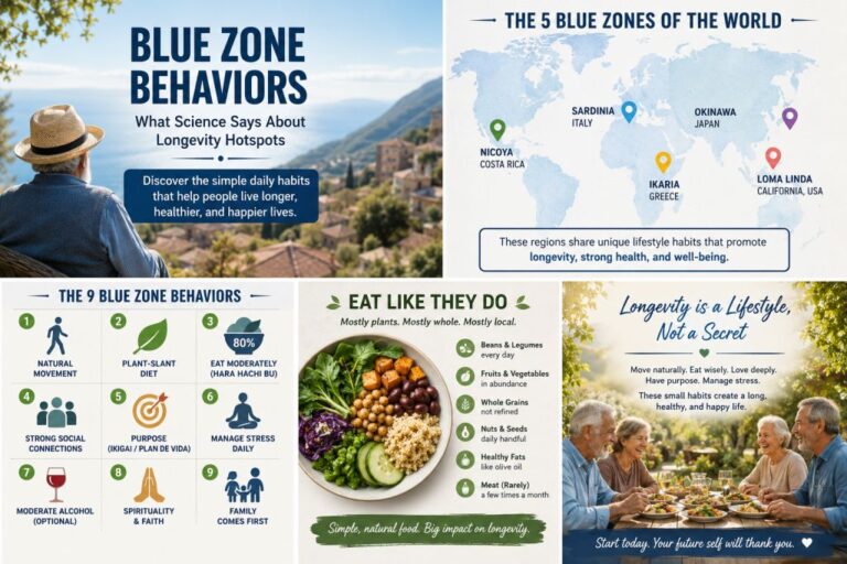 Blue Zone behaviors for longevity