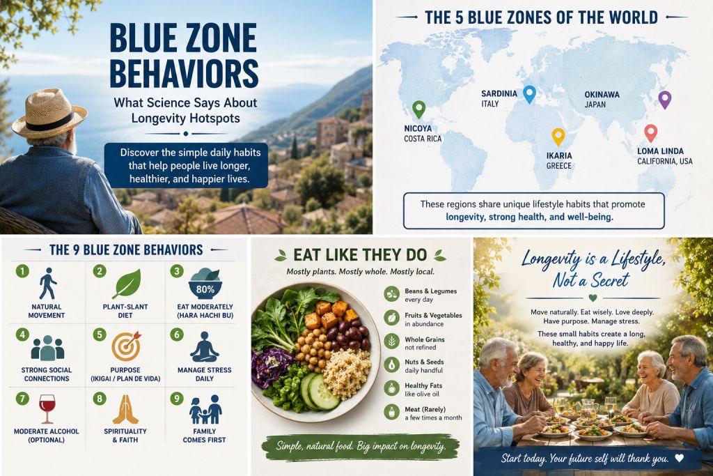 Blue Zone behaviors for longevity